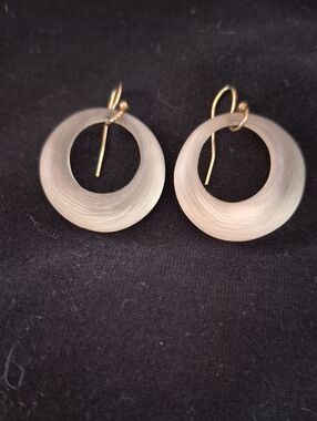 Alexis Bittar Cloud Frosted Hoop Drop Earrings,1980s